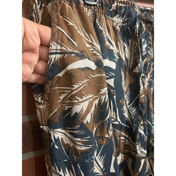 Nicole Miller New York Blue & Brown Drawstring Cargo Harem Jogger Pants - Picture 3 of 10